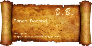 Dancs Botond névjegykártya